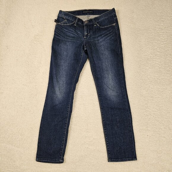 ROCK REPUBLIC Jeans Women's Size 6 Kashmiere Crop Skinny Ankle Blue Distressed - Picture 1 of 14